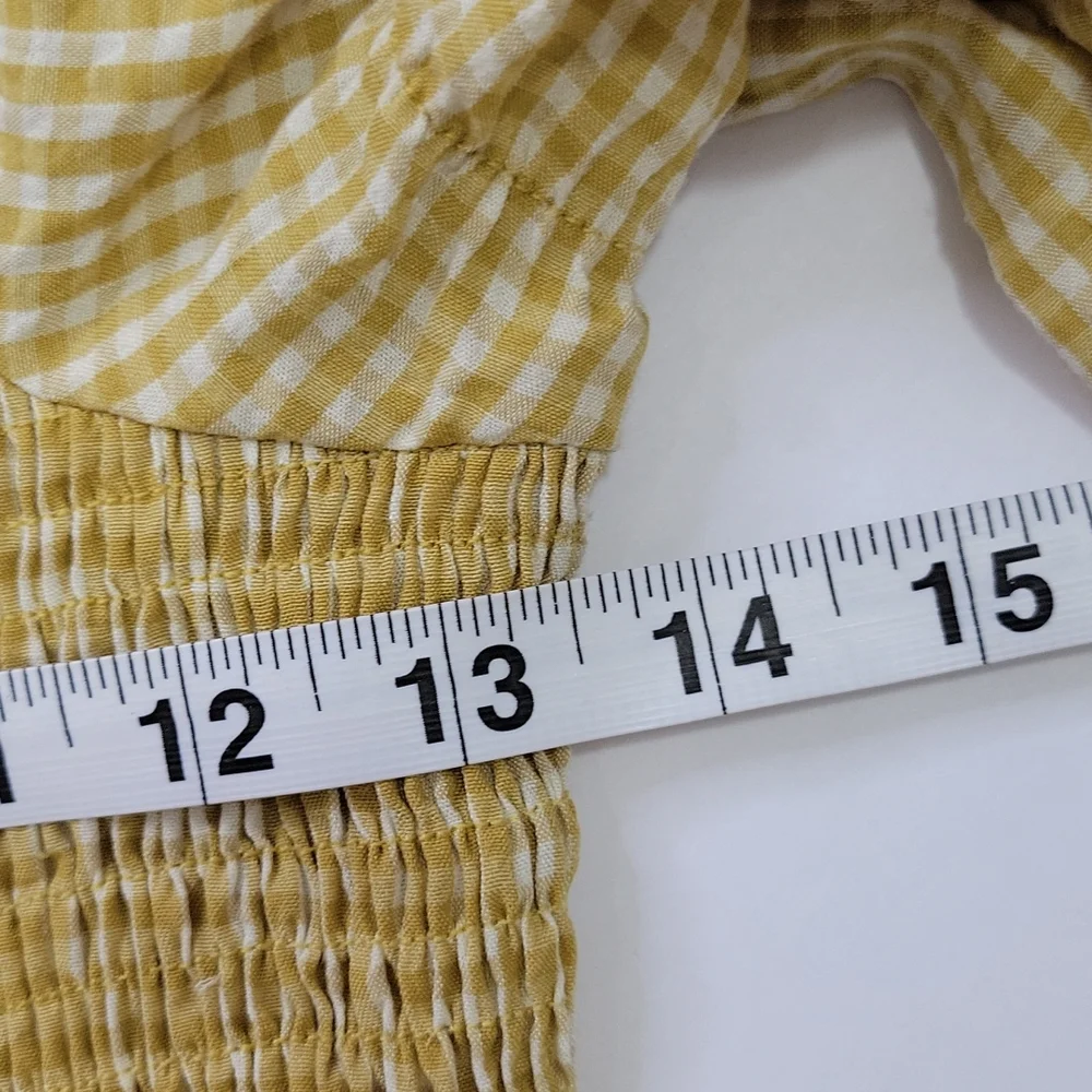 Urban Outfitters Shirred Peasant Cropped Top SZ S - Picture 7 of 10